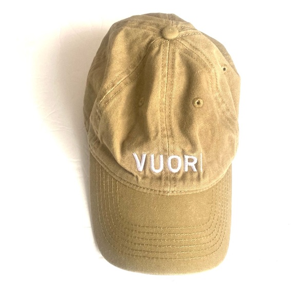 Vuori Signal Dad Hat Ball Cap in Camel Green Tan Unisex Adjustable 100% Cotton - Picture 3 of 8